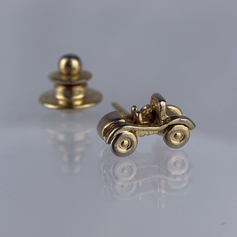 Convertible Car Gold Tone Tie Tack Pin Lapel Dune Buggy Vintage